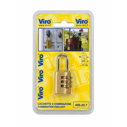 Viro Lucchetto a combinazione in ottone massiccio per Armadietti valigie Zaini
