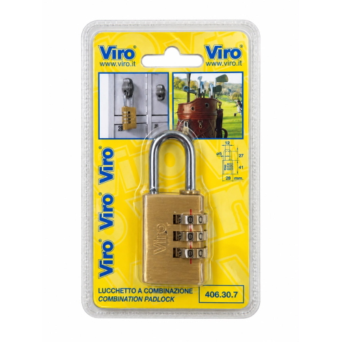 Viro Lucchetto a combinazione in ottone massiccio per Armadietti valigie Zaini