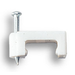 Fissacavi Pvc Piatti C/Chiodo Mm.8 Conf.25 Pz