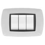 Placca Life Mod.Living Pl.Bianca 4P Cor.Nera