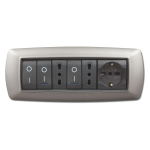 Placca Life Mod. Living Plast.Acciaio Sat. 7P