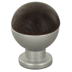 Pomolo Sferico Legn/Ot.735B Mm.18 Noce Scuro