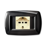 Tondo Placca Mod.Magic Plast.1P.Schuko Oro