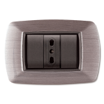 Placca Life Mod. Living Plast.Acciaio Sat. 3P