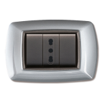 Placca Life Mod.Living Plas.Alluminio Ch. 3P