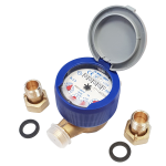 Contatore X Acqua Quadr.Asciutto 1/2* C/Racc.