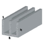 Profilo Argento H.100 Canalino Uu 16X12X1 **