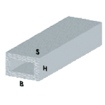 Profilo Argento H.100 Tubo Rett. 20X10X1 **