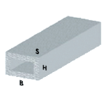Profilo Argento H.200 Tubo Rett. 30X15X1 **
