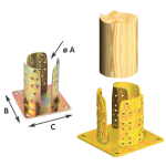Supporto Pilastri Tondi 4Fori Trop.922 Mm.120