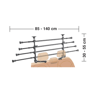 DIVISORE SEPARATORE VANO BAGAGLI GRIGLIA FERMA CANE PER BAULE AUTO - LAMPA 60426
