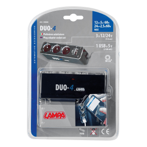 39048 DUAL-POWER PRESA CORRENTE TRIPLA CON USB 12/24V