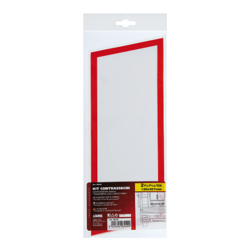 Adesivo Adesivo conto terzi Bianco/Rosso 120x307mm 2pz CAMION Decorazione LAMPA